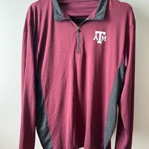 Texas A&M Maroon and Gray Athletic Shirt Quarter-Zip Pullover